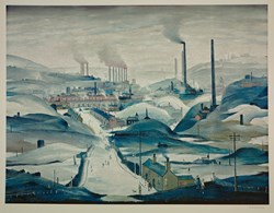 Industrial Panorama by L.S. Lowry - Offset lithograph on wove sized 32x25 inches. Available from Whitewall Galleries